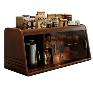 实木杯架桌面杯子收纳置物架餐边柜台面收纳柜桌上防尘杯子储物柜