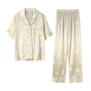 猫人冰丝睡衣女款夏季带胸垫2026新款薄款真丝绸家居服送闺蜜礼盒