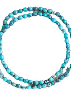 复古天然绿松石串珠手链弹力叠戴