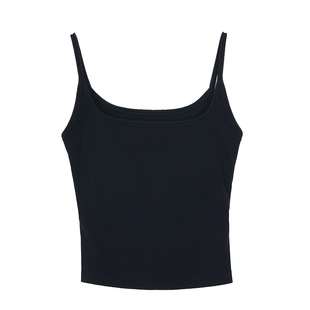 Maven Lin 带胸垫一体式方领吊带背心女修身短款舒适弹力针织上衣