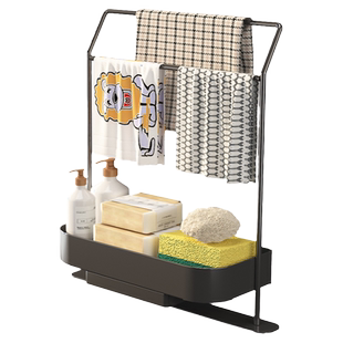 抹布沥水架厨房置物架洗碗布海绵收纳架子水池剩菜水槽垃圾过滤网