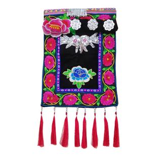 新款绣花瓦盖帽土家族布依族彝族少数民族服饰帽子毛球绣花女头饰