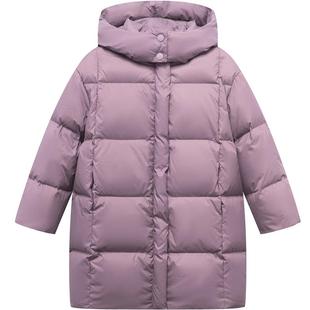 笛莎女童羽绒服冬装新款中长款大童儿童宝宝加厚外套黑色迪莎官方