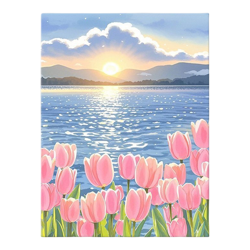 郁金香自粘防水治愈系装饰画