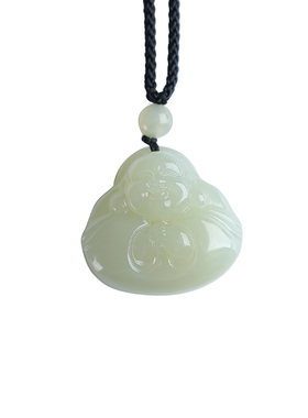 天然和田玉弥勒佛吊坠女玉佛头玉坠项链小佛公玉石抱抱佛挂件玉佩