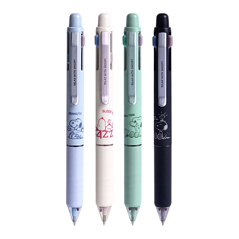 晨光三色笔史努比按动中性笔0.5