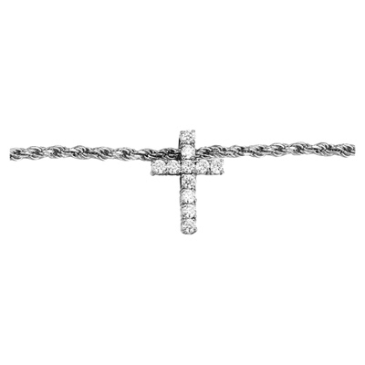 KREAM 纯银 mini 莫桑满钻十字吊坠男嘻哈女同款欧美潮流情侣