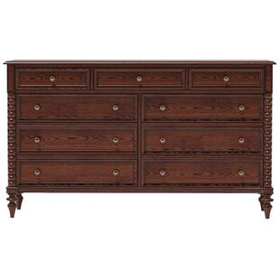 时余查尔斯顿九斗柜法式复古中古风储物柜床尾边柜美式实木玄关柜