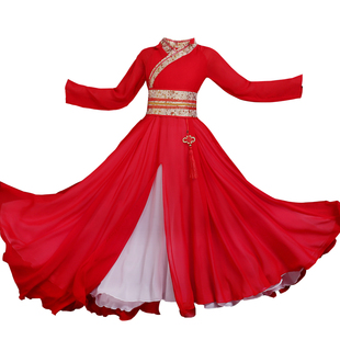 新款儿童古典舞水袖采薇舞蹈服装女中国风飘逸仙女惊鸿舞演出服