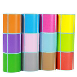 小卷彩色三防热敏标签纸50*30*20 60X40 70便携M322条码打印机不干胶B11手持蓝牙红黄蓝绿粉咖啡紫橙色贴纸80