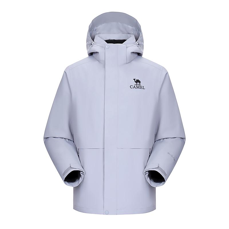[拒水羽绒内胆]骆驼雪线羽绒服冲锋衣男款外套三合一可拆卸登山服