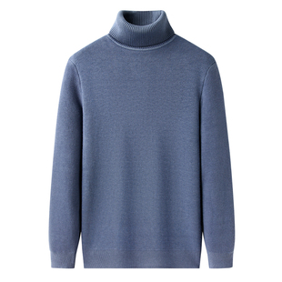 稻草人新款高领毛衣男100%纯羊毛衫冬季加绒加厚保暖羊绒打底衫男