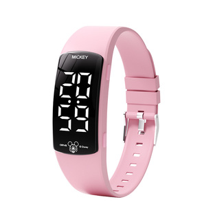 迪士尼儿童电子手表中学生运动防水LED数字显示静音震动闹钟腕表