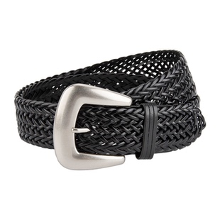 深灰色4厘米编织宽腰带海军风女高腰裤沙滩裙连衣裙腰封时装皮带