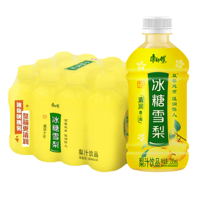 康师傅冰糖雪梨330ml/瓶便携小瓶装冰糖雪梨口感清爽甜而不腻饮料