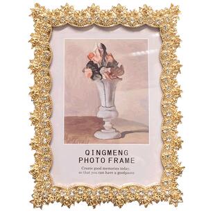 轻奢相框摆台高级感 金色4寸6寸7寸照片像框卧室摆件创意复古装饰