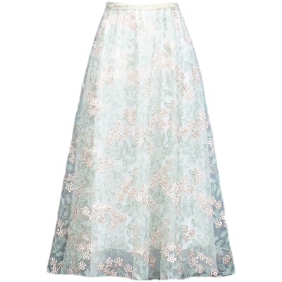 2024绣花裙精美刺绣A型长裙仙女