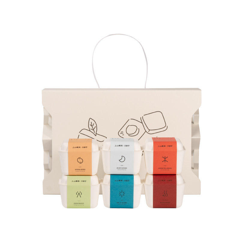 上山喝茶 工夫茶叶茶具组合 盖碗+茶叶组合 含绿茶红茶白茶乌龙茶