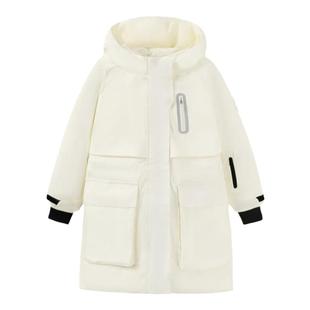 迷你巴拉巴拉女童三防羽绒服中长款儿童加厚连帽外套冬季新款童装