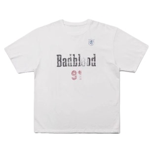 badblood美式短款印花上衣辣妹高街休闲气质圆领做旧水洗短袖T恤