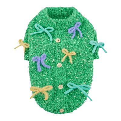 狗狗猫咪彩点混纱蝴蝶结保暖毛衣