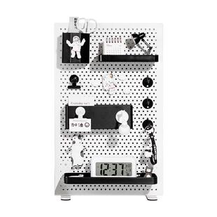 桌面洞洞板立式落地置物架工位改造神器免打孔磁吸书桌上收纳定制