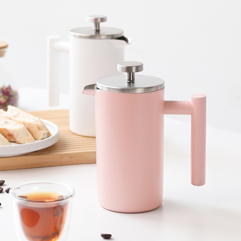 不锈钢法压壶咖啡壶家用法式滤压壶手冲咖啡用具双层保温冲泡茶壶