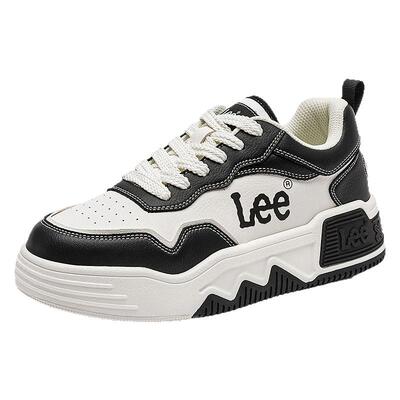 Lee真皮透气厚底增高板鞋