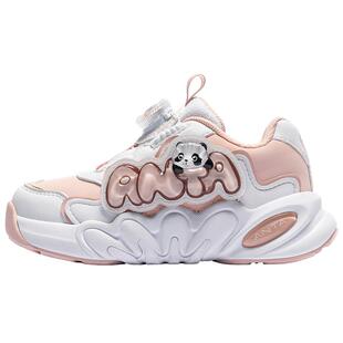 安踏儿童女小童休闲鞋2026春新款舒适防滑耐磨儿童旋钮童鞋墩墩鞋