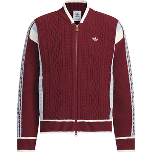 Adidas/阿迪达斯正品三叶草男女运动拼接宽松针织开衫JN0718