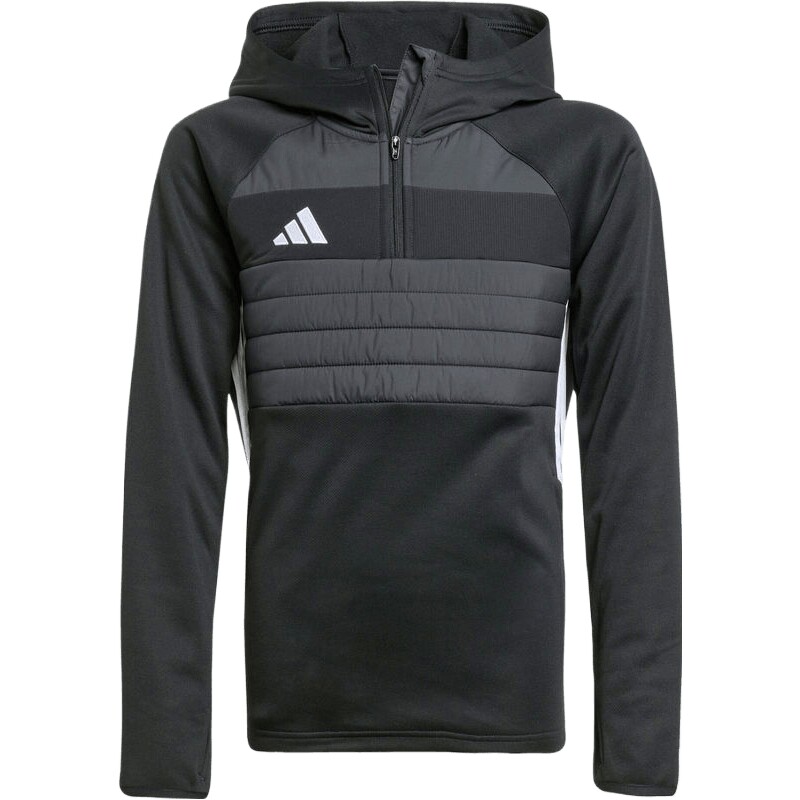 adidas阿迪达斯男大童足球运动训练半拉链连帽套头衫卫衣JN9474