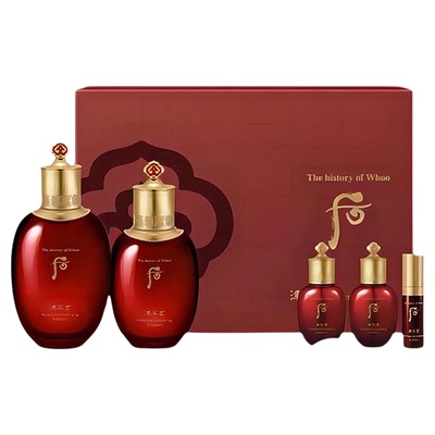 韩国直邮Whoo后津率享红华平颜6件套水乳清爽补水渗透正品礼物