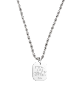 520方牌字母钛钢项链简约中性款