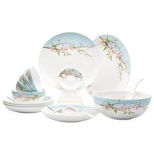 玛戈隆特雨花轩骨瓷餐具套装新婚乔迁新居高端餐具中国风盘子碗具