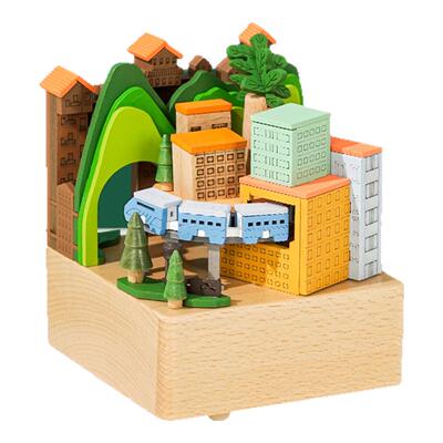 天空之城旋转小火车音乐盒八音盒