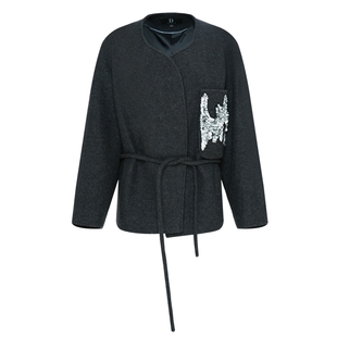 IDPAN女装毛呢短外套冬季新款时尚职场通勤时髦精致羊毛外套