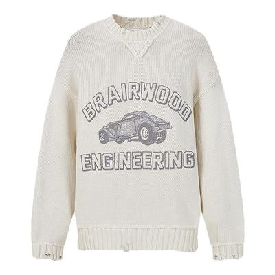 MOUSSY 2025春季新品复古小汽车图案印花针织毛衣女010ISQ70-4361