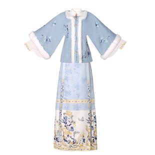 翡缇兰_兰亭 原创明制汉服女2025新款冬季日常加绒加厚马面裙古装