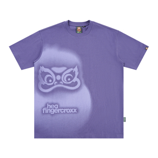 HEA x i.t fingercroxx国潮醒狮渐变印花短袖t恤男女同款纯棉情侣
