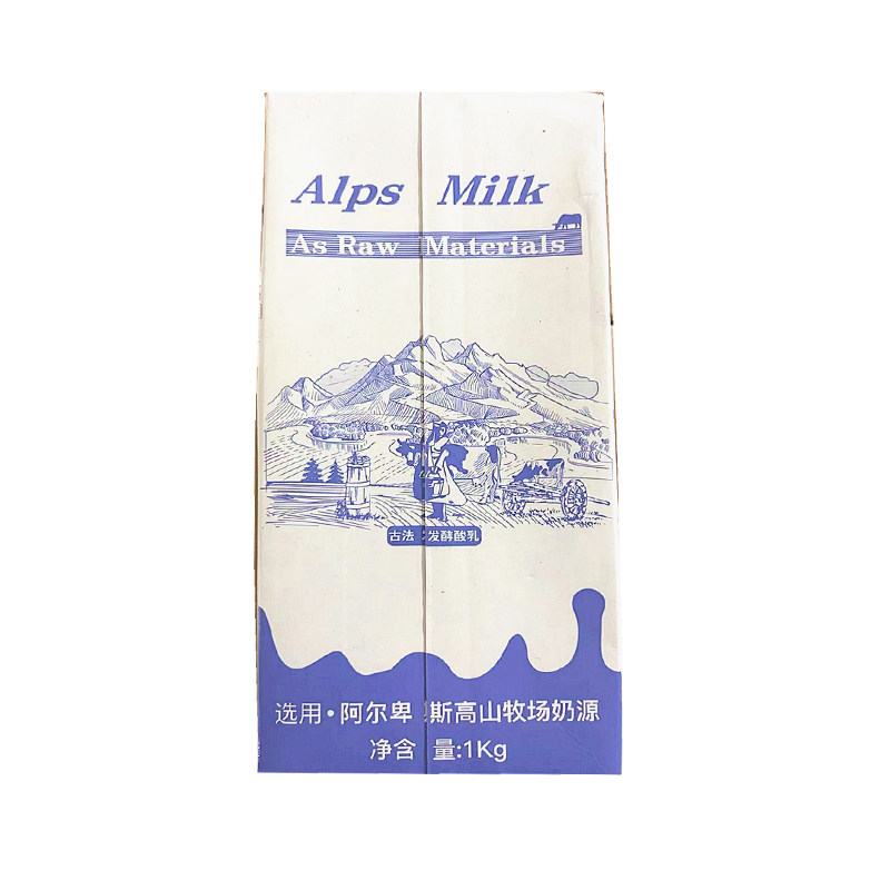 阿尔卑牧谷老酸奶1kg盒装成品原味酸奶开口即食饮品水果捞专用