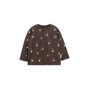 whitewheat儿童2025秋季新款上衣女童竹节棉抗菌长袖男宝满印T恤