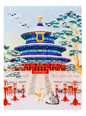 中国城市亚克力邮票冰箱贴纪念品