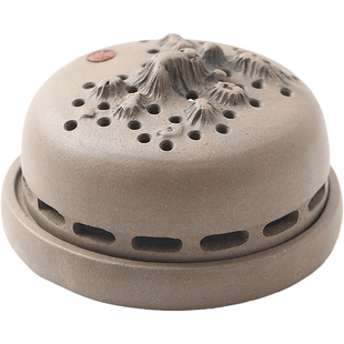 仁者乐山陶瓷香炉家用香薰炉室内沉香檀香盘香炉手工紫砂茶室摆件