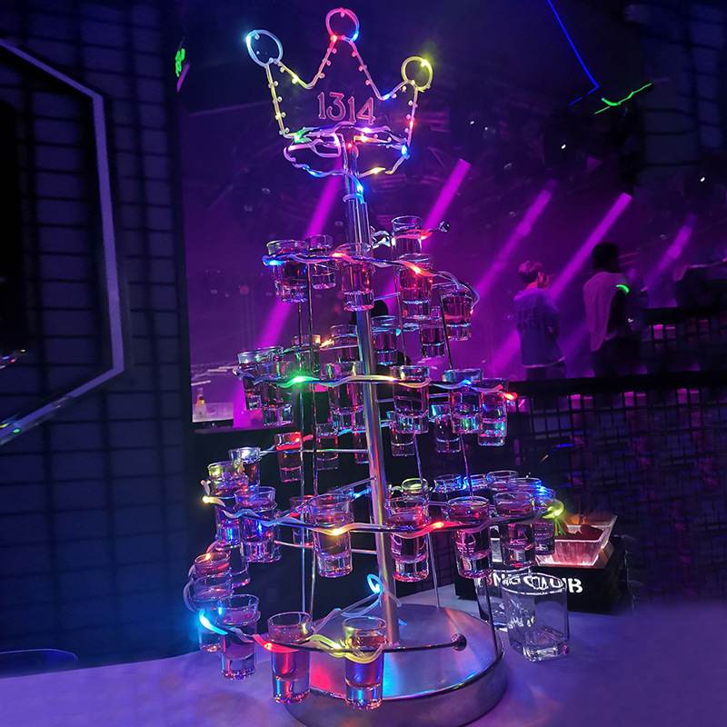 螺旋发光子弹杯杯架ktv酒架创意香槟酒吧吧台鸡尾酒杯一口架子架