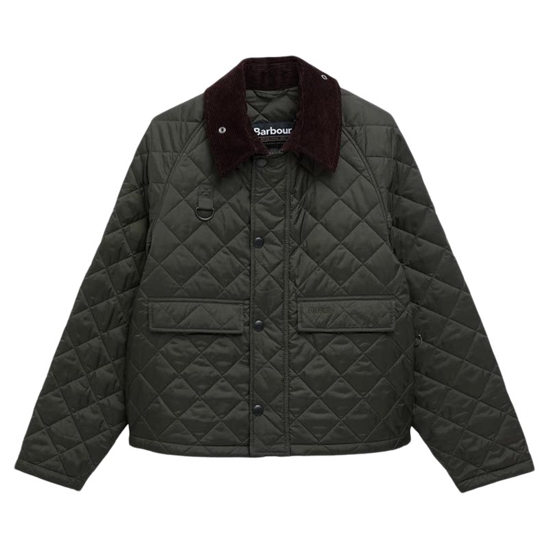 新款 英国Barbour Spey绗缝菱格保暖棉服 短外套无蜡夹克男女同款