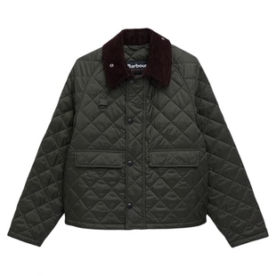新款 英国Barbour Spey绗缝菱格保暖棉服 短外套无蜡夹克男女同款