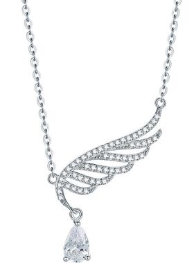 周六福S925银羽翼项链女O字链简约百搭送女友节日礼物