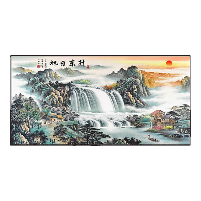 新中式自粘画山水画风景墙贴画