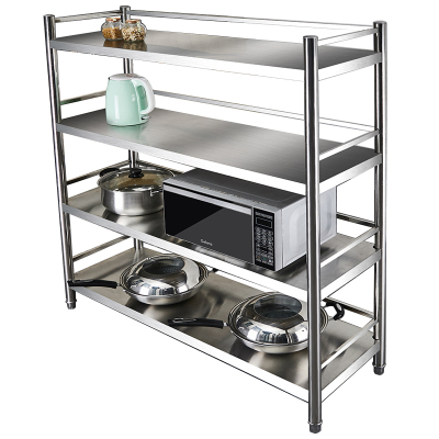 免打孔不锈钢微波炉厨房置物架