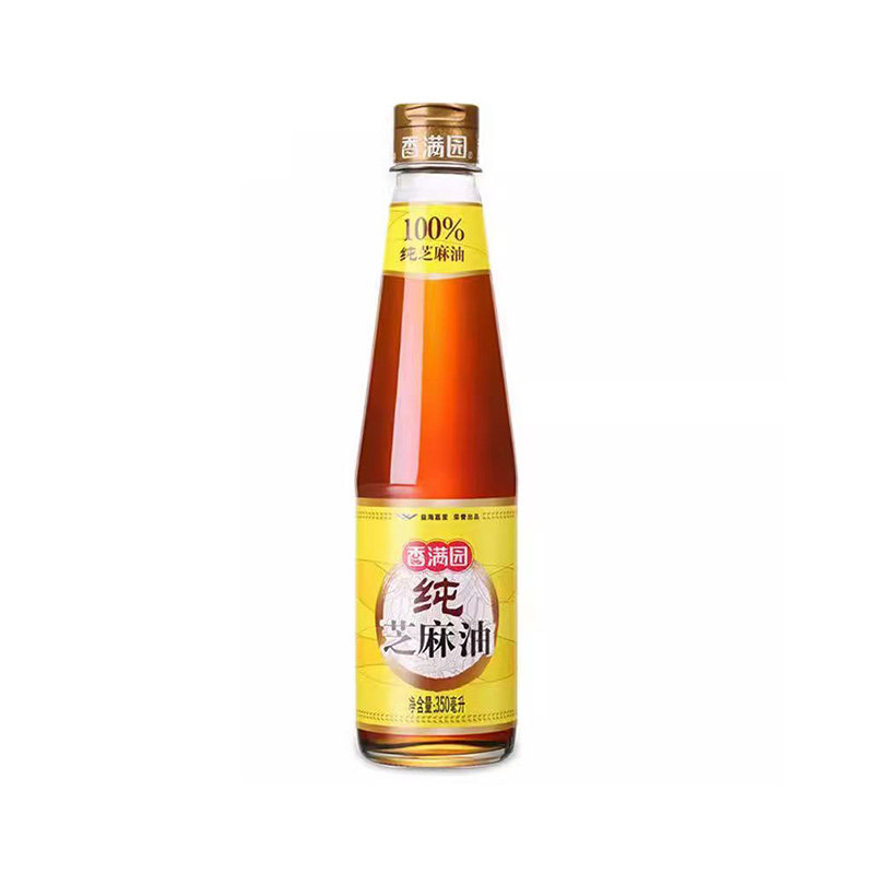 香满园纯芝麻油400ml 玻璃瓶装香油家用调味油